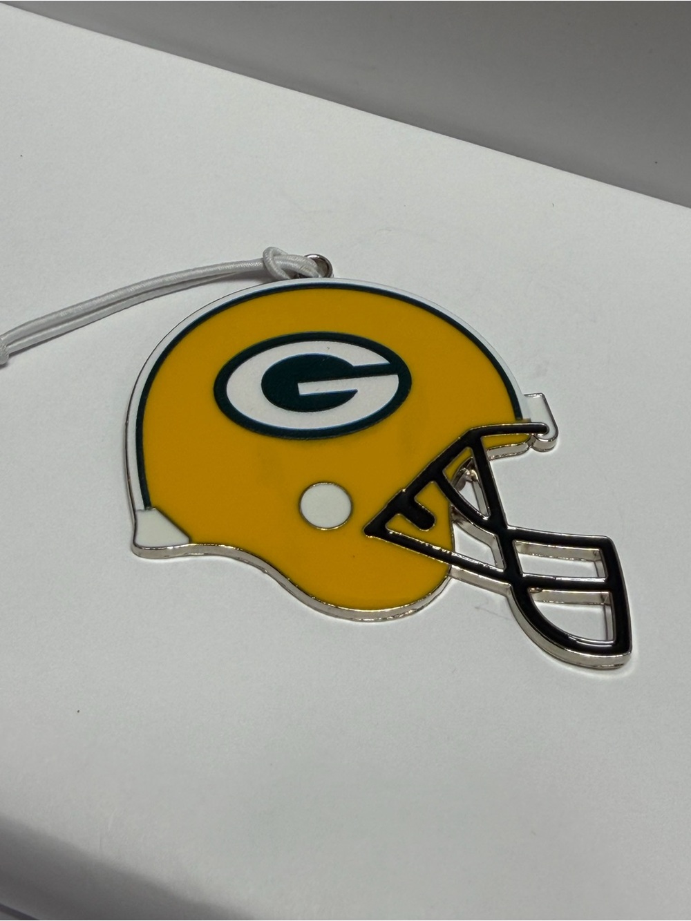 Green Bay Packers NFL Metal Helmet Christmas Ornament Yellow Enamel 3.5”